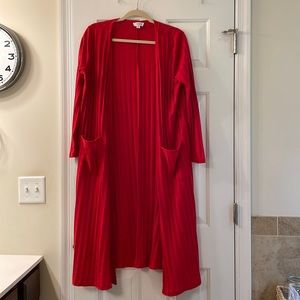 Red Medium LulaRoe Sarah duster sweater
